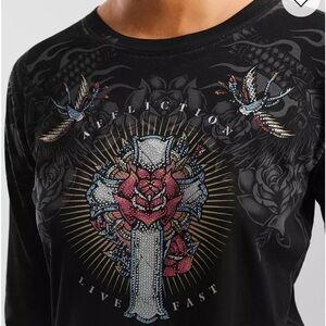 Affliction Black label cross Shirt xs